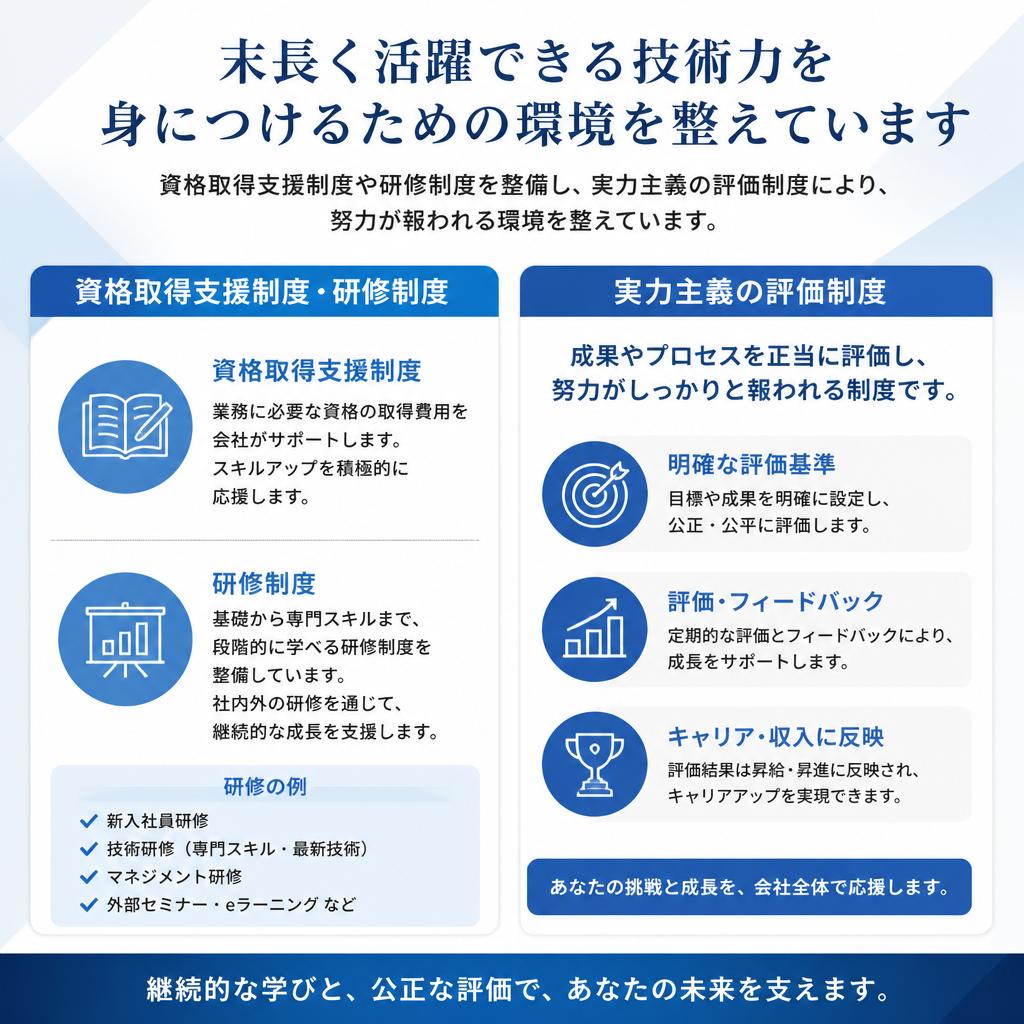 高い技術力を身につけるためのサポート