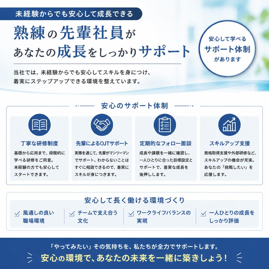 先輩社員のサポート体制