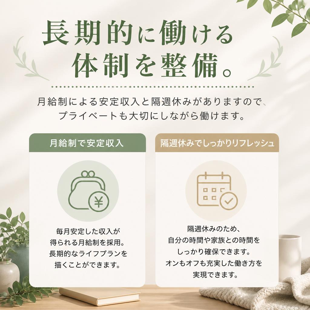 安定した長期勤務が実現
