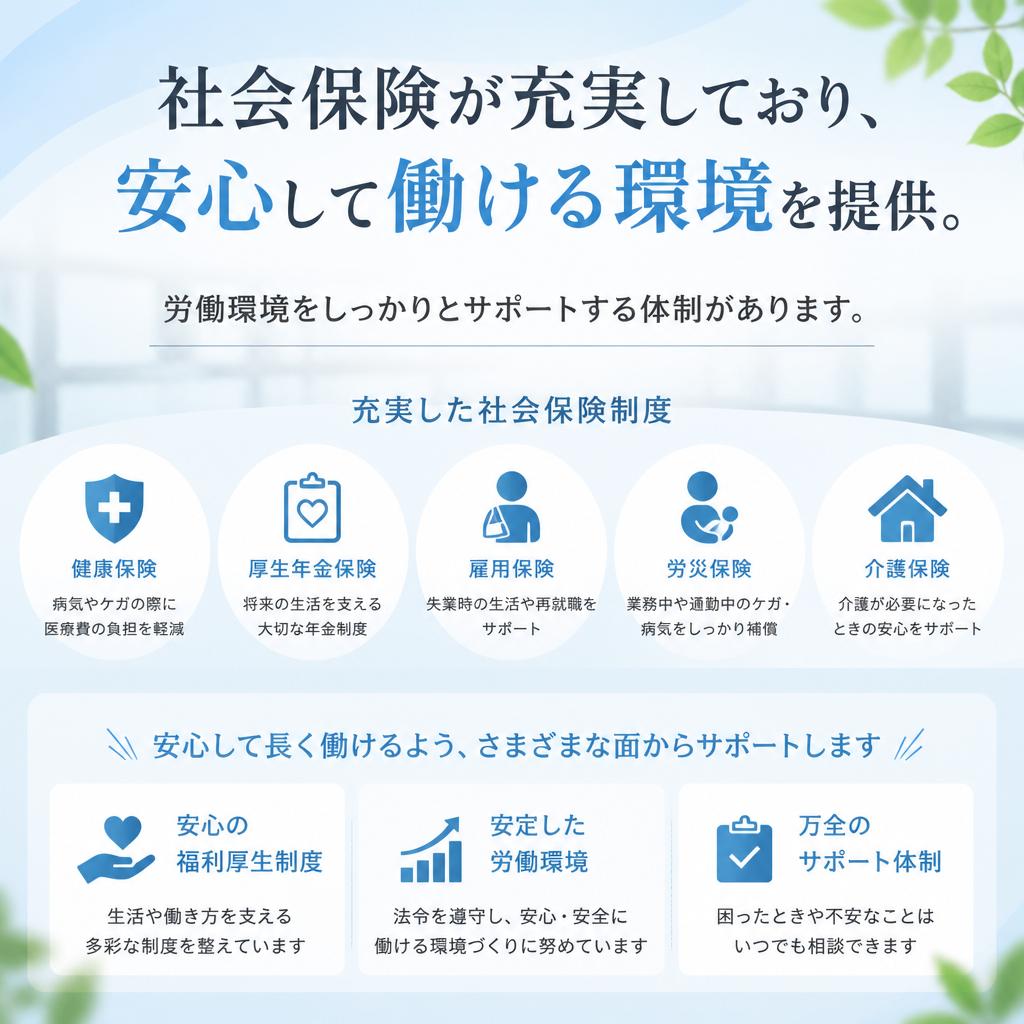 安心の社会保険完備