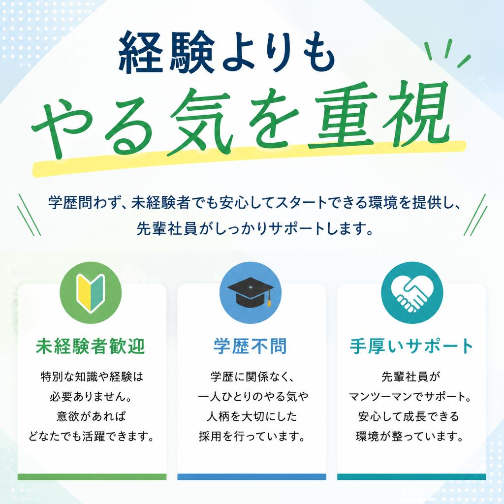 学歴不問！誰でも挑戦できる求人
