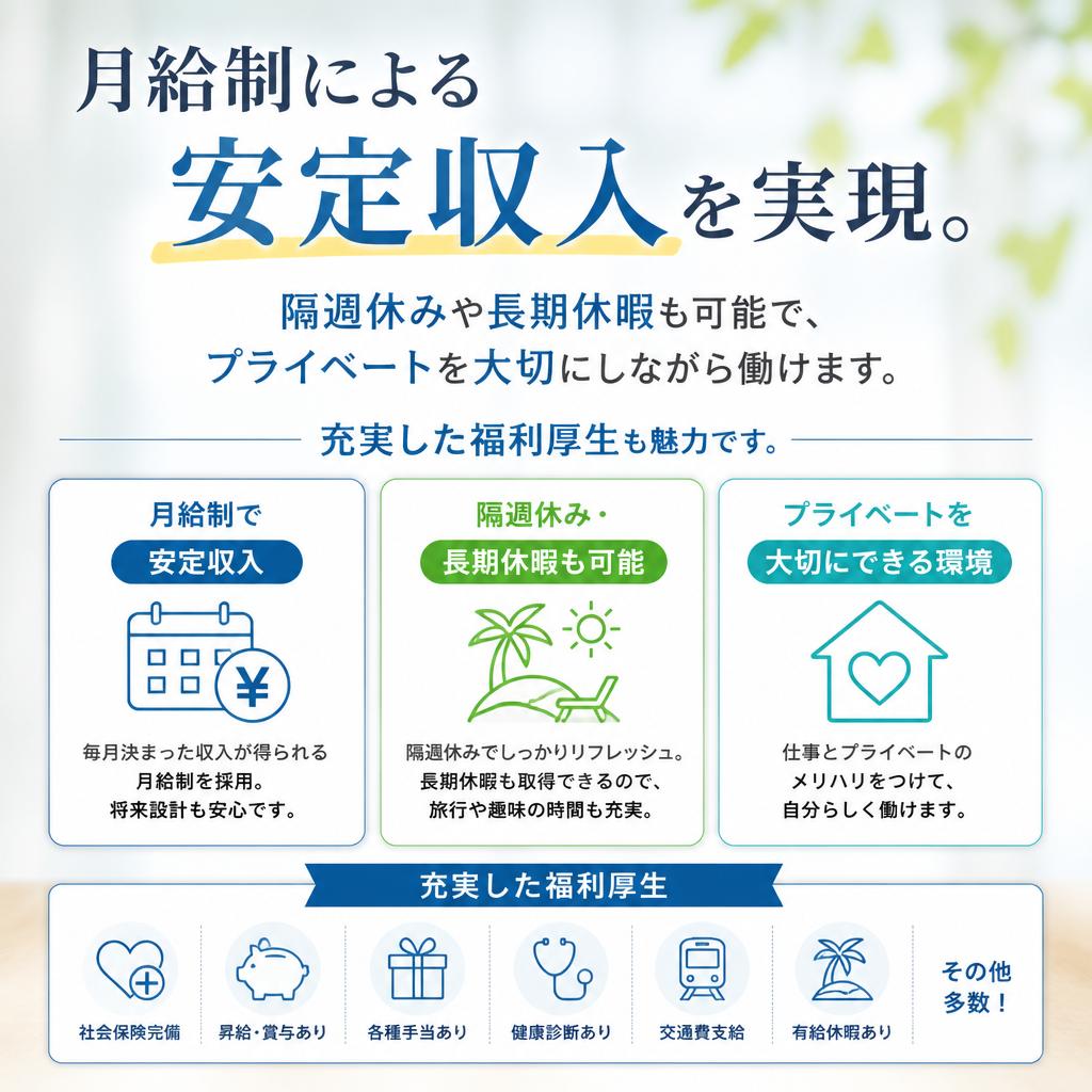 安定した月給制度
