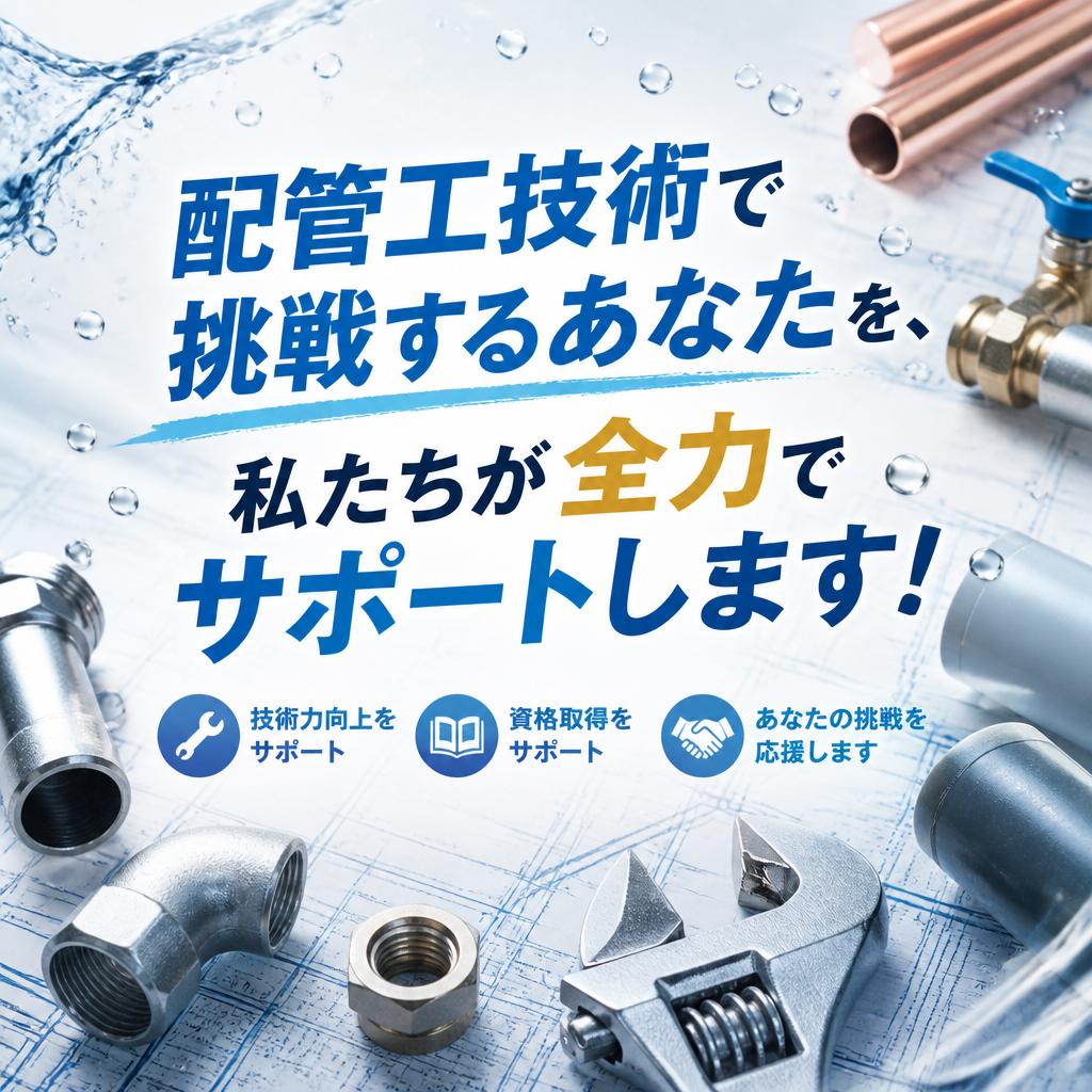 配管工技術で挑戦するあなたを、私たちが全力でサポートします！