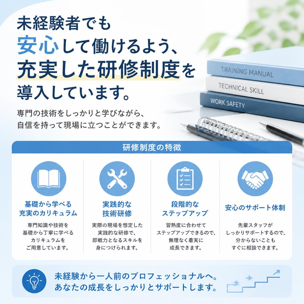 充実した研修制度で安心スタート