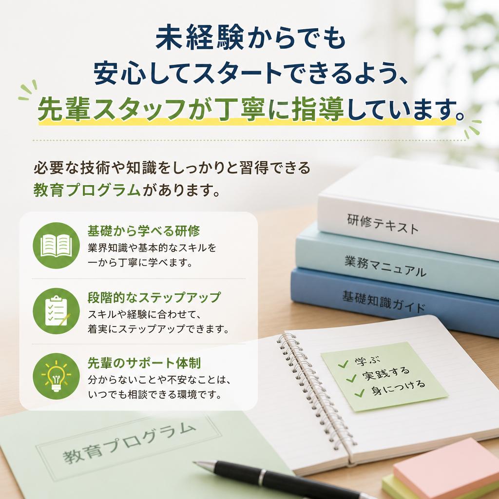 4. 未経験者歓迎のサポート体制