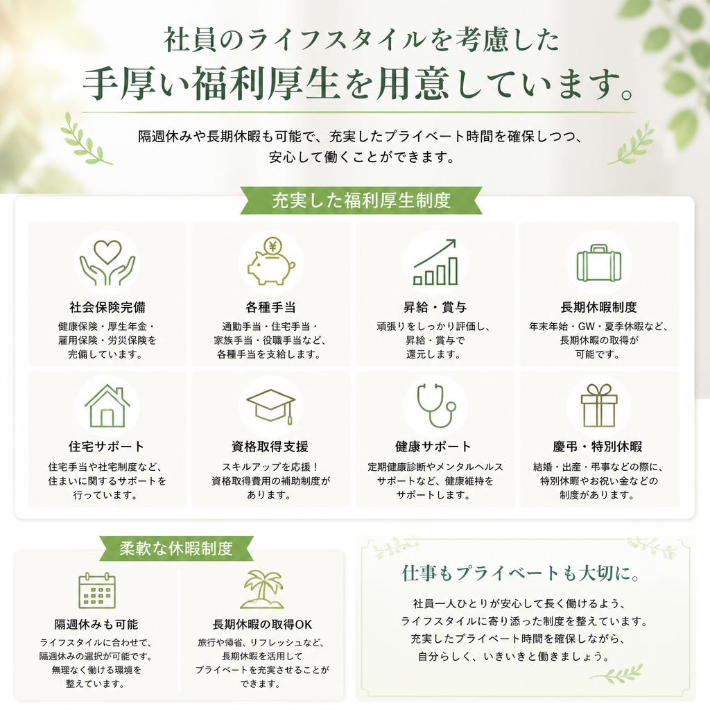 充実した福利厚生