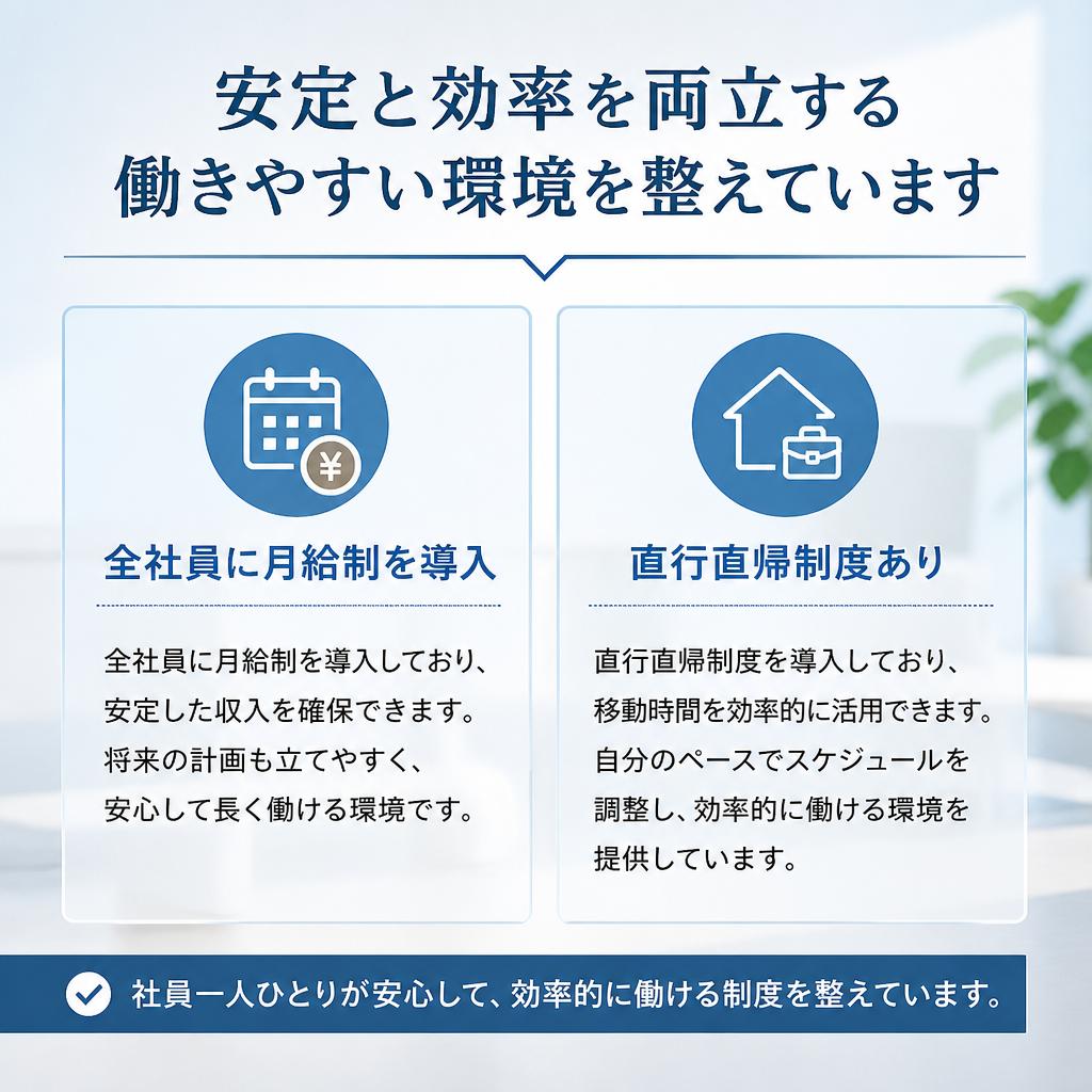 安定した収入を得られる月給制