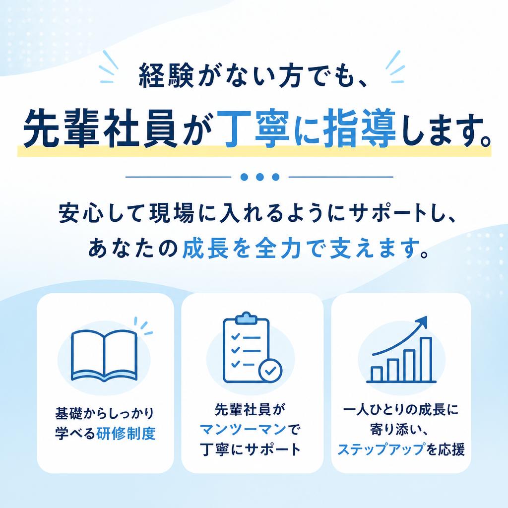 未経験者でも安心のサポート体制