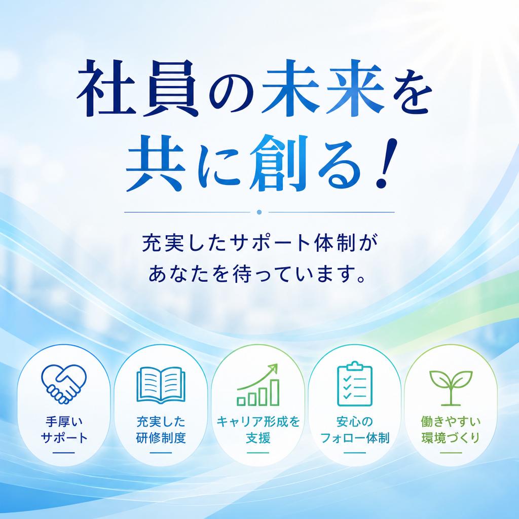 社員の未来を共に創る！充実したサポート体制があなたを待っています。