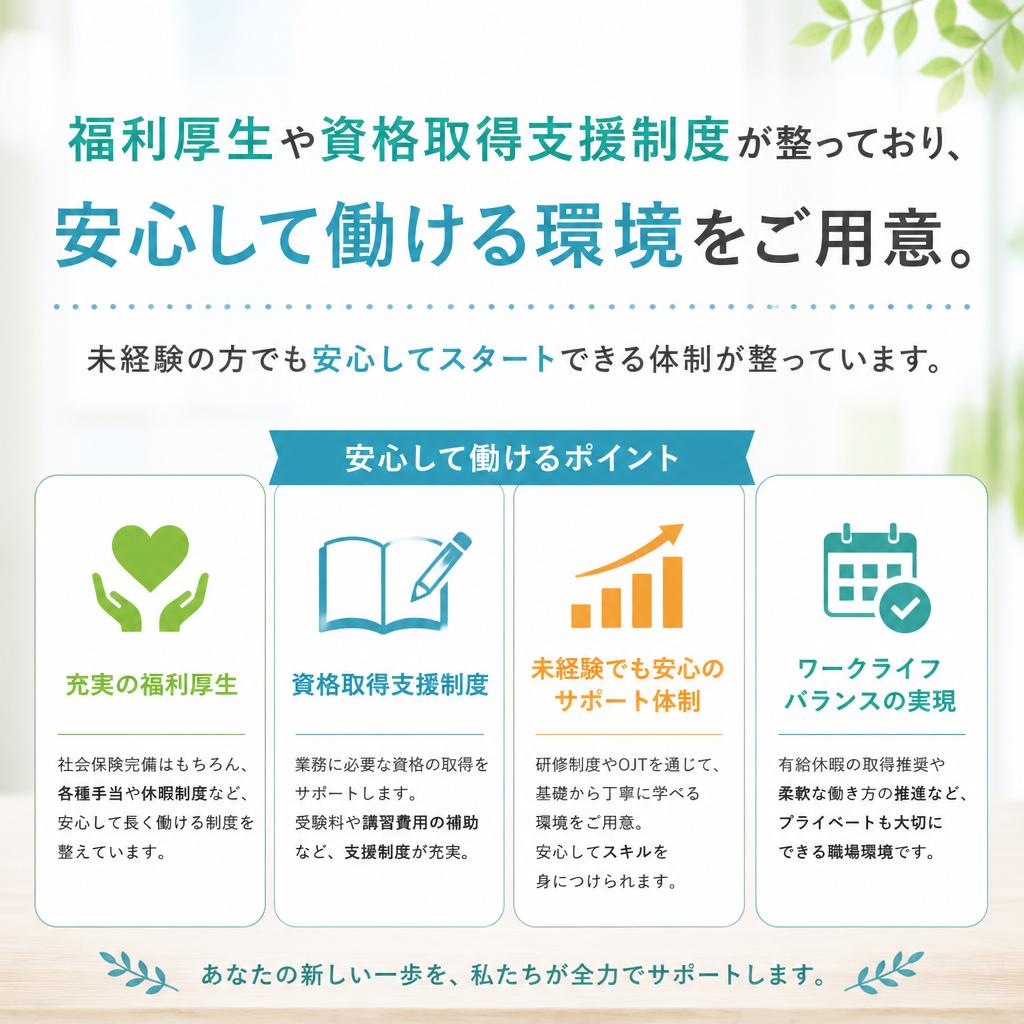 充実した福利厚生と環境
