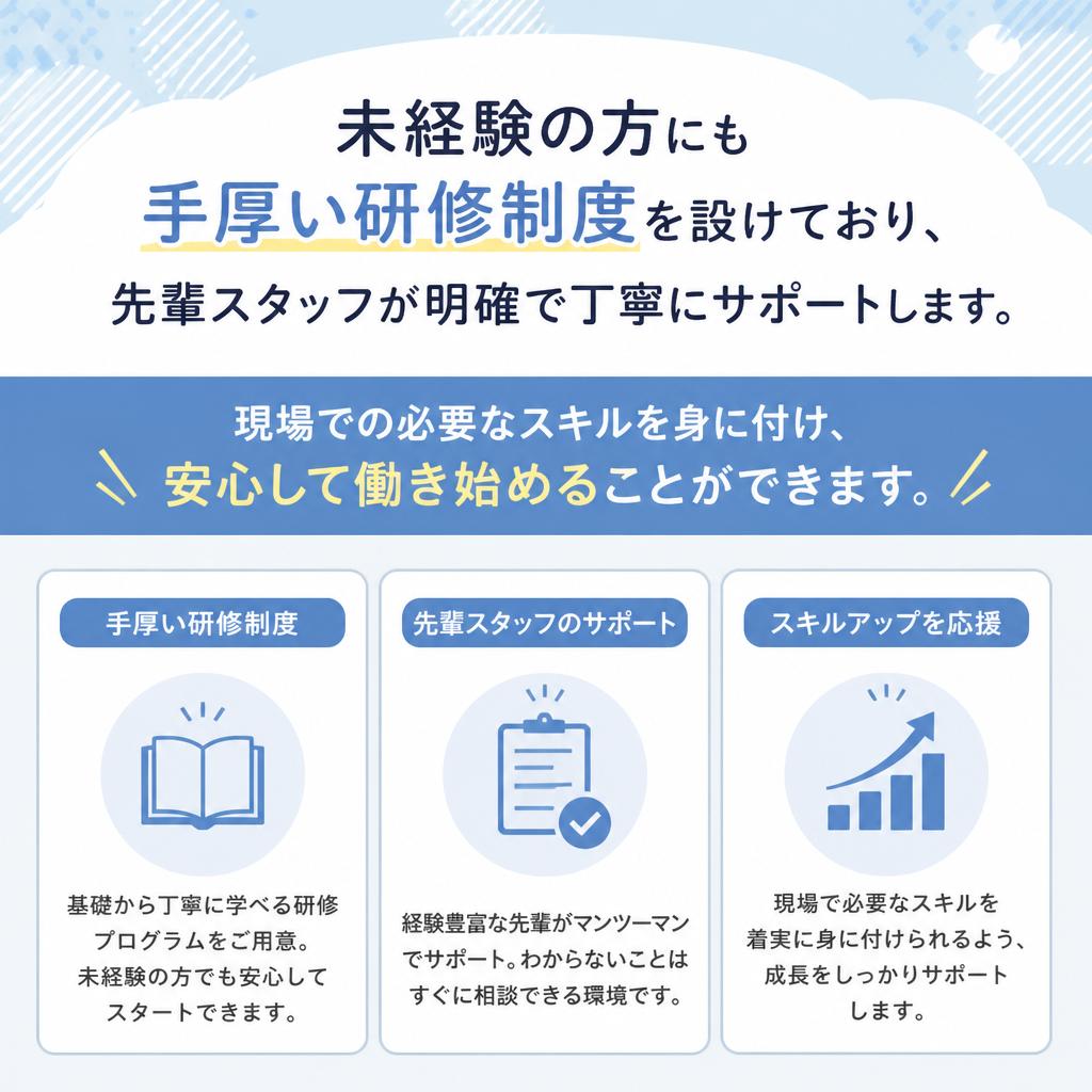 未経験者でも安心の教育制度