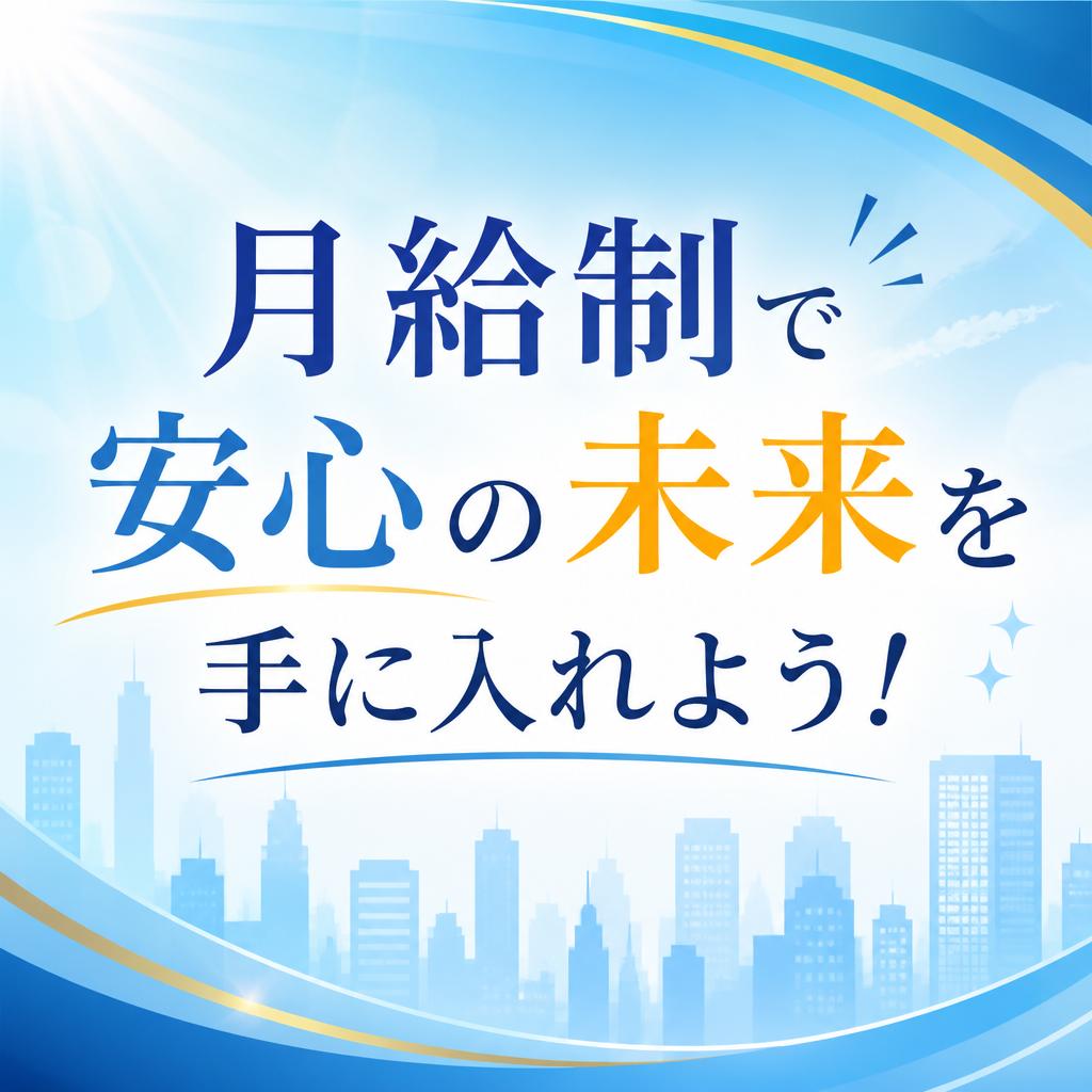 月給制で安心の未来を手に入れよう！
