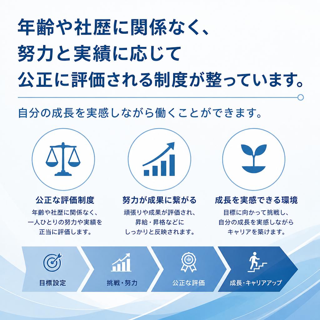 実力主義の評価制度で頑張りをしっかり評価