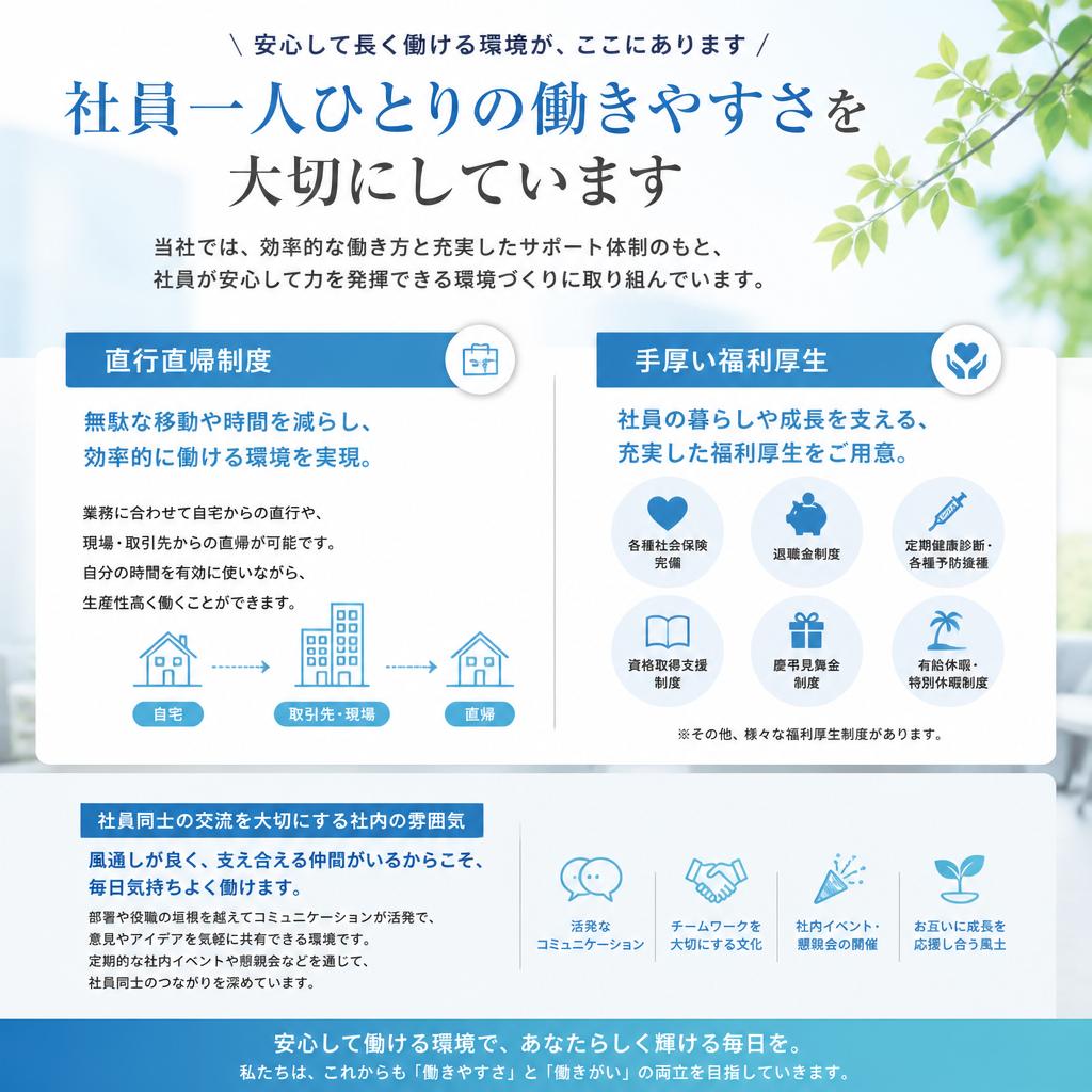 快適な職場環境と福利厚生