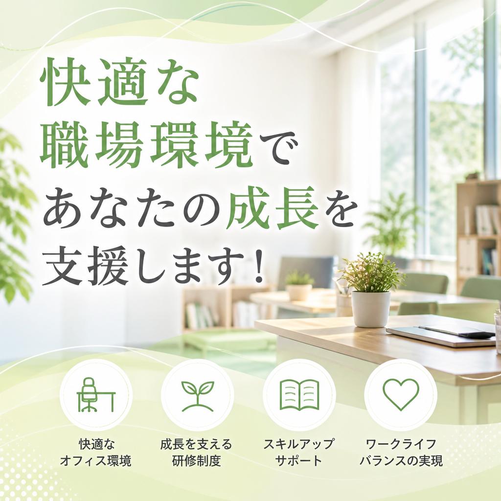快適な職場環境であなたの成長を支援します！