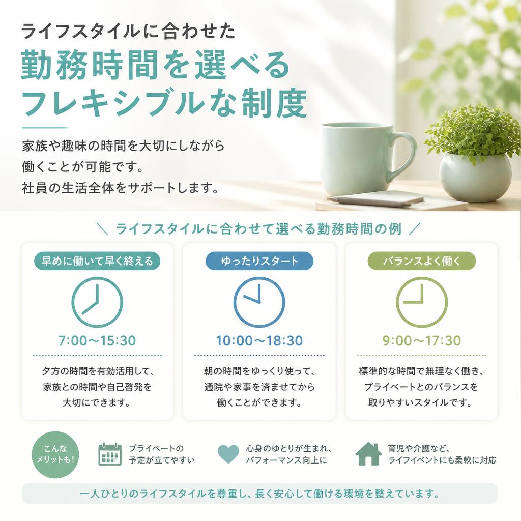 フレキシブルな勤務時間